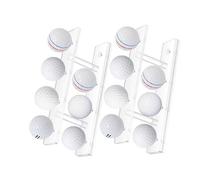 YiNLuax Lot de 2 présentoirs à balles de golf en acrylique avec rainures, support de rangement double couche pour 8 balles de golf à domicile, bureau