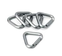 YiNLuax Lot de 5 petits mousquetons triangulaires en alliage d'aluminium pour porte-clés