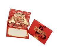 YiNLuax Popup Horse Year Greeting Card with Retro Chinese New Year Designs for Festival Celebration and Gifting Business Holiday Popup Card