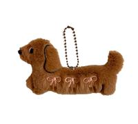 YiNLuax Porte-clés élégant en peluche Teckel avec pendentifs en forme de chien doux pour femme et homme, E