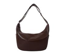 YiNLuax Sac à bandoulière avec sangle réglable en cuir synthétique pour femme, pour le travail, les voyages, les rendez-vous galants, style décontracté, marron foncé, One Size