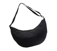 YiNLuax Sac à bandoulière décontracté en nylon avec texture matelassée tendance, multi-usages, pour le travail ou un usage quotidien, sac à main de voyage, Noir