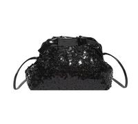 YiNLuax Sac à bandoulière moderne sous les bras avec compartiments structurés et surfaces scintillantes, parfait pour les réunions d'affaires ou les réunions sociales, Noir , One Size