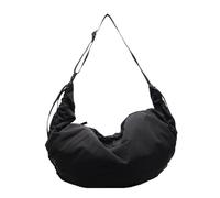 YiNLuax Sac à bandoulière tendance pour homme et femme - Construction en nylon avec plis accrocheurs pour les sorties quotidiennes, Noir , One Size