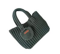 YiNLuax Sac à main ergonomique en fil de crochet avec grande poignée de rangement en tricot pour les femmes tendance qui aiment les accessoires faits à la main, sacs de voyage décontractés, vert foncé