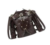 YiNLuax Sac à main fantaisie en forme d'armure antique Sterevunk Sac à bandoulière en cuir PU Sac à bandoulière pour femme, café, One Size