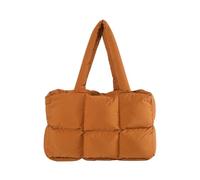 YiNLuax Sac matelassé tendance pour femme - Grande capacité - Épaules décontractées - Rembourrage en duvet - Pour diverses occasions - Sac matelassé polyvalent, marron, One Size