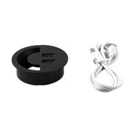 YiNLuax Trou de fil en plastique Connecteur de sortie de table Ordinateur PC Bureau Câble rond Grommet Line 2 ports USB pour gestion électronique des câbles pour bureau à domicile