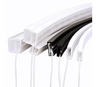 YINLUCK Tube Lumineux Flexible En Silicone Néon De 1 À 5m, Boîtier Étanche For Décoration Extérieure, Tube Souple Et Flexible Avec Éclairage Uniforme For Bande LED De 6 À 12mm, 1 Pièce(White-0613,1m)