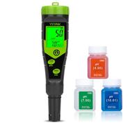 YINMIK pH Mètre Piscine, 4 en 1 Testeur pH Spa Hydroponique | avec kits d'étalonnage, Affichage Simultané EC/TDS/TEMP, Teste Solutions Nutritives pour Plantes, Aéroponie, piscine