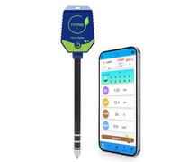 YINMIK pH Moisture Meter Smart Soil Test Kit Garden pH Meter Hygrometer pH Conductivity Meter for Hydroponic 8 in 1 Farm pH Moisture EC Fertility Salt Sunlight Air Humidity Temp Tester