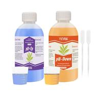 YINMIK Solution pH Up et Down,Régulateur de pH Hydroponique Universel | 250 ml*2, pH Baisser ou Augmenter,Stabilisateur de pH pour petits systèmes de comptoir Hydroponiques et Fertirrigation