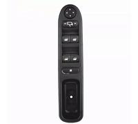 Yinnabc Interrupteur De Lève-Vitre 6554KS pour Peugeot 307 (3A/C, Break 3E, CC 3B, SW 3H) Bouton Poussoir Manuel, Normalement Ouvert, 1 Voie, Surface, Acier Inoxydable, 1 Unité, Noir