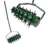 Yinnhom Aérateur de pelouse manuel,aérateur de gazon de type rouleau,rouleau à gazon avec poignée et clous de 5cm et poignée,rouleau à gazon scarificateur manuel pour les cours,pelouses dans le jardin