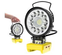 Yinniy Lampe de Travail Led Compatible avec Dewalt 18V/20V Lampe de Travail Alimentée Par Batterie,36W 3800 Lm Portable Projecteur de Travail Lampe de Poche Sans Fil avec Port Chargeur Usb Camping