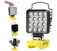 Yinniy Lumières Led Sans Fil Compatible avec Dewalt 18V/20V Lampe de Travail Alimentée Par Batterie,34W 5000Lm Portable Projecteur de Travail Lampe de Poche avec Port Chargeur Usb