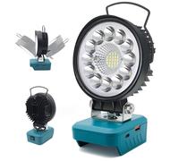 Yinniy Lumières Led Sans Fil Compatible avec Makita 18V,Lampe de Travail Alimentée Par Batterie,36W 4000Lm Portable Projecteur de Travail Lampe de Poche avec Port Chargeur Usb Camping, Shopping