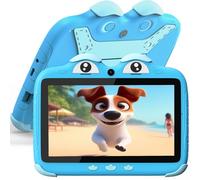 YINOCHE Tablette pour enfants de 3 à 7 à 7 cm, tablette Android 32 G pour enfants, tablette Wi-Fi pour enfants avec contrôle parental et coque antichoc compatible YouTube Netflix (bleu)