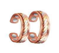 YINOX Anneaux magnétiques en cuivre super solides pour hommes et femmes, anneaux magnétiques indiens en cuivre, y compris 4 aimants NdFeB et boîte cadeau de haute qualité (2,3 pouces)