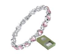 YINOX bracelet en acier inoxydable super magnétique pour les femmes, bracelet pour femmes en forme de cœur, bracelet magnétique, Boîte cadeau (B)