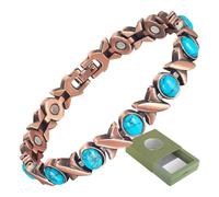 YINOX Bracelet en cuivre magnétique avec Pierres colorées pour Femme, Bracelet magnétique Haute résistance, Comprend Un coffret Cadeau exquis, adapté comme Cadeau (C)