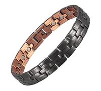 YINOX Bracelet en cuivre magnétique pour Hommes Gunmetal avec 36pcs aimants puissants réglable 21CM / 12.5MM