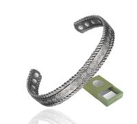 YINOX Bracelet en cuivre magnétique super puissant pour hommes et femmes, bracelet en cuivre rétro classique, avec 8 aimants NdFeB surdimensionnés et boîte cadeau de haute qualité (16,5 cm), 16,5 cm,