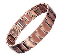 YINOX Bracelet en cuivre magnétique super puissant pour hommes et femmes, classique à deux rangées, avec 40 aimants NdFeB et boîte cadeau de haute qualité (20,5 cm)