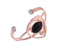 YINOX bracelet en cuivre pur pour les femmes, cuivre super magnétique, contient 2 aimants néodyme - fer - Bore super forts, bracelet en cuivre pour les femmes, bracelet en cuivre ouvert (B)