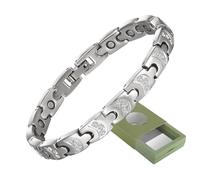 YINOX Bracelet femme super magnétique bracelet magnétique en acier inoxydable bracelet tendance femme contient 15 aimants NdFeB et coffret cadeau de haute qualité