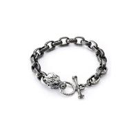 YINOX Bracelet Homme Noir Chaîne Barbazzale Bracelet Homme Garçon Maillons Lourds Bracelet Chaîne Hip Hop Rapper Bijoux Mode 24CM Cuivre