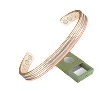 YINOX Bracelet magnétique de cuivre de haute intensité pour les femmes, bracelet magnétique en cuivre pur pour les femmes trois tons avec boîte - cadeau