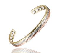 YINOX Bracelet magnétique en cuivre pour femme - 16,5 cm - Bracelet magnétique tricolore - Convient pour femme et mère (8 aimants), 6.5 inches, Cuivre