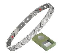 YINOX Bracelet magnétique pour femme en acier inoxydable avec éléments multiples 5 en 1 et boîte cadeau (21 cm)