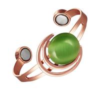 YINOX Bracelet magnétique pour femme en cuivre pur super résistant, bracelet Cat Eye à la mode en cuivre pur, 2 aimants NdFeB extra large (C)