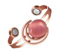 YINOX Bracelet magnétique pour femme en cuivre pur super résistant, bracelet Cat Eye à la mode en cuivre pur, 2 aimants NdFeB extra large (D)