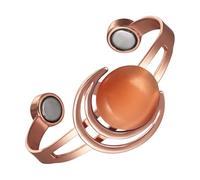 YINOX Bracelet magnétique pour femme en cuivre pur super résistant, bracelet cat eye à la mode en cuivre pur, 2 aimants NdFeB extra large