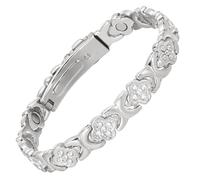 YINOX Bracelet pour femme super magnétique en acier inoxydable - Élégant bracelet pour femme avec zircone cubique - Boîte cadeau de qualité supérieure (20 cm), acier inoxydable
