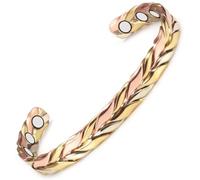 YINOX Bracelet Tressé Magnétique Réglable Unisexe 15,2 cm Rond Cuivre Cadeau Saint Valentin