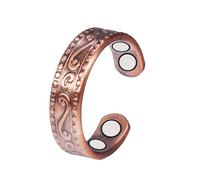 YINOX CPR-0955 Bague magnétique en cuivre pour homme et femme Style antique Réglable Sain, Cuivre