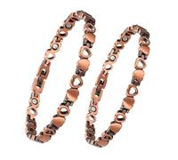 YINOX Femme, Bijoux Magnétiques en Cuivre Pur, Incrustés de Turquoise Turque, avec Maillons Supplémentaires (Bracelet + Cheville) (B)