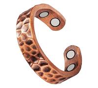 YINOX Paquet de 4 Anneaux d'arthrite de thérapie magnétique 3500 Gauss pour Hommes et Femmes, soulagent efficacement l'arthrite et Les douleurs aux Doigts, Anneaux en cuivre (L)