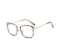 YINROM Lunettes d'ordinateur Anti-lumière Bleue for Femmes | Montures de Lunettes carrées Transparentes à la Mode for Femmes, Lunettes décoratives Vintage Rouge (Color : Leopard)