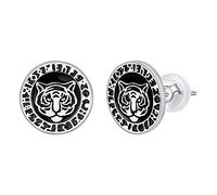 Yinsen Boucles d'oreilles Homme noires Argent Sterling 925, boucles d'oreilles hypoallergéniques pour hommes femmes - boucles d'oreilles unisexes
