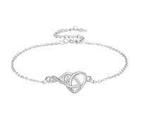 Yinsen Bracelet celtique pour Femme - en Argent Sterling 925 - Réglable - Nœud celtique - Avec symbole de l'infini - Bijoux irlandais Cadeaux pour Femmes