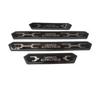 Yintmi 4 Pièces Protecteur De Seuil De Porte De Voiture pour 23-24 Yaris Cross, Plaques De Pied en Plastique Pédale De Bienvenue, Accessoire De Décoration De Style Automatique (Noir)
