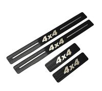Yintmi 4 Pièces Protecteur De Seuil De Porte De Voiture pour 4x4, Plaques De Pied en Acier Inoxydable Pédale De Bienvenue, Accessoire De Décoration De Style Automatique Antidérapant (Noir)