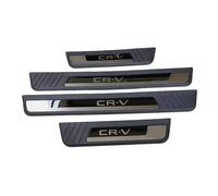 Yintmi 4 Pièces Protecteur De Seuil De Porte De Voiture pour CR-v 2023, Plaques De Pied en Plastique Pédale De Bienvenue, Accessoire De Décoration De Style Automatique Antidérapant (Noir)