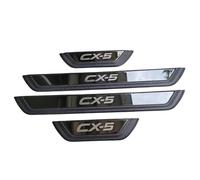 Yintmi 4 Pièces Protecteur De Seuil De Porte De Voiture pour Cx-5 2017-2024, Plaques De Protection en Plastique Pédale De Bienvenue, Accessoire De Décoration De Style Automatique Antidérapant (Noir)