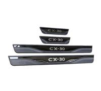 Yintmi 4 Pièces Protecteur De Seuil De Porte De Voiture pour Cx-5 Cx-4 Cx-60 Cx-30, Plaques De Protection en Plastique Pédale De Bienvenue, Accessoire De Décoration De Style (Noir,CX-30)